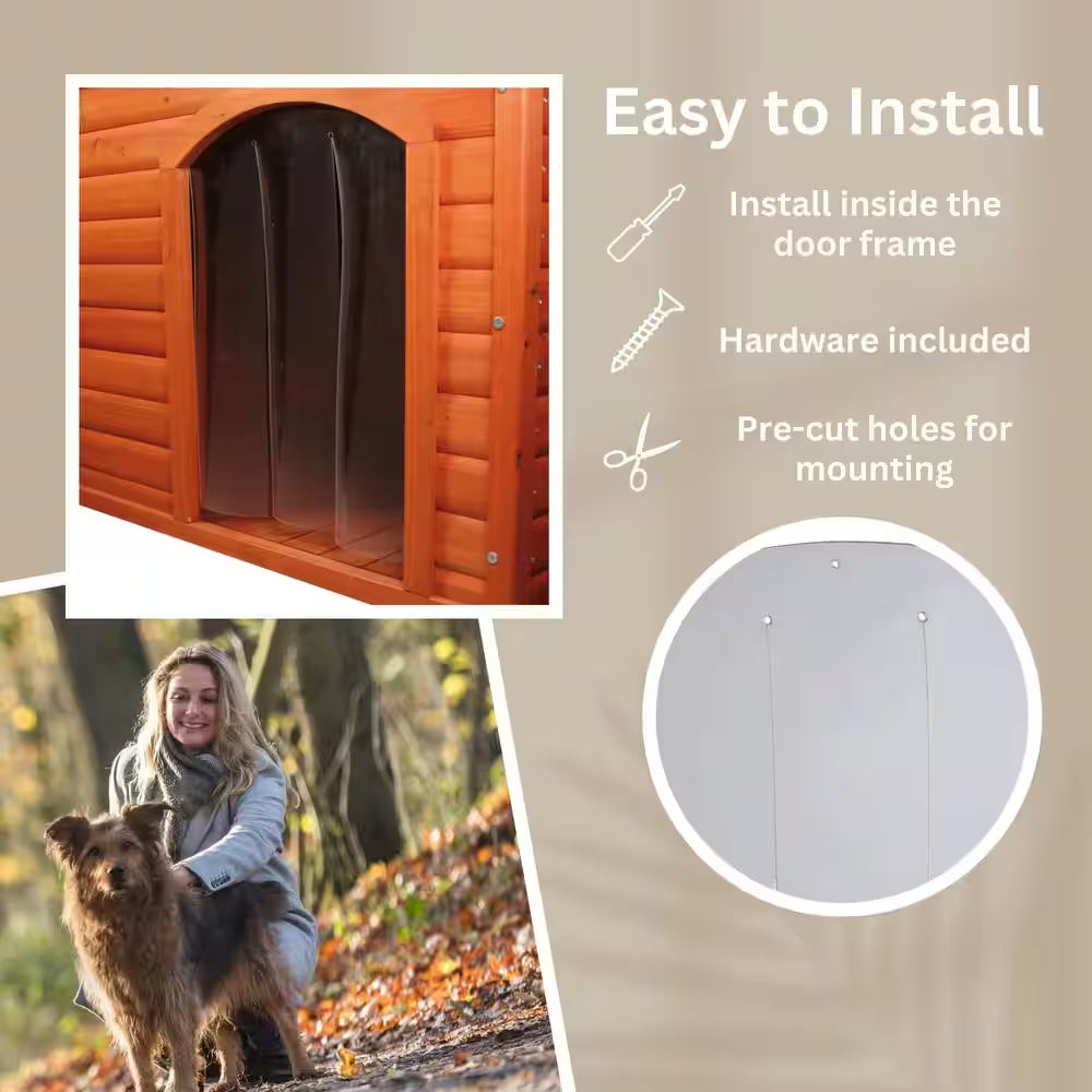 Natura Vinyl Door Flaps for Dog House : Fits 13 X 17.5 In. Doorway