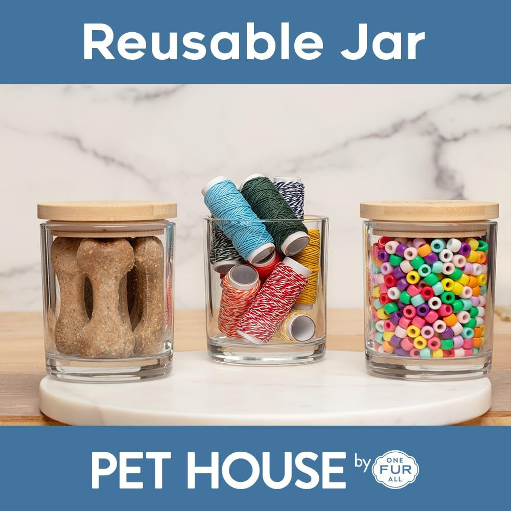 Pet House Candle 2 Pack - Plant-Based/Soy Candle - Clean Burning Scented Candles, Long Lasting Pet Odor Candle for Home - Sunwashed Cotton