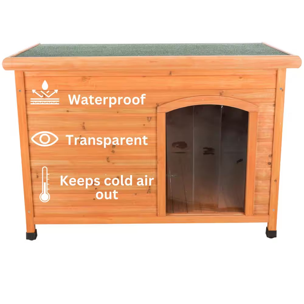 Natura Vinyl Door Flaps for Dog House : Fits 13 X 17.5 In. Doorway